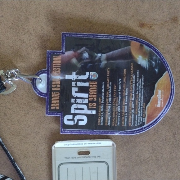 FedEx Orange Bowl Lanyard with Pass - Picture 2 of 3